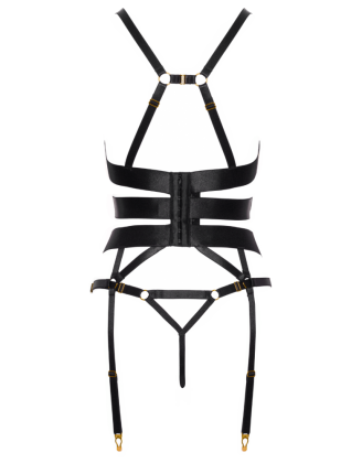 Corset porte-jarretelles et string assorti - Cottelli