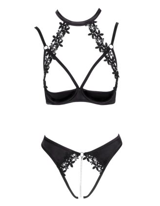Soutien-gorge balconnet & string ouvert avec chaîne amovible - Cottelli
