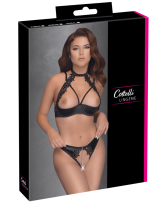 Soutien-gorge balconnet & string ouvert avec chaîne amovible - Cottelli