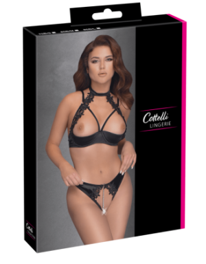 Soutien-gorge balconnet & string ouvert avec chaîne amovible - Cottelli