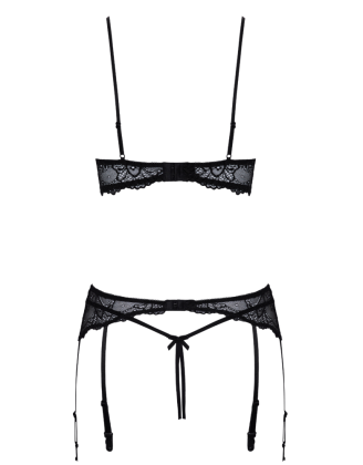 Soutien-gorge balconnet, porte-jarretelles & string ouvert - Cottelli