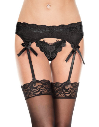 Porte jarretelles avec string papillon intégré