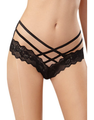 Tanga noir syle brésilien ornements croisés