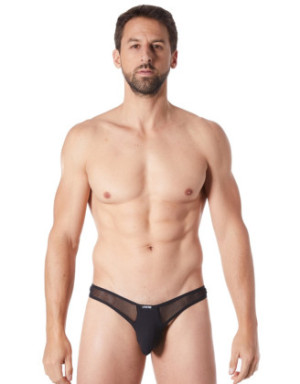 String noir sexy avec fine résille