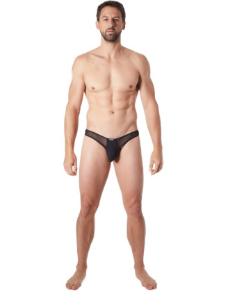 String noir sexy avec fine résille