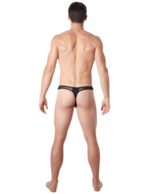 String noir sexy avec fine résille