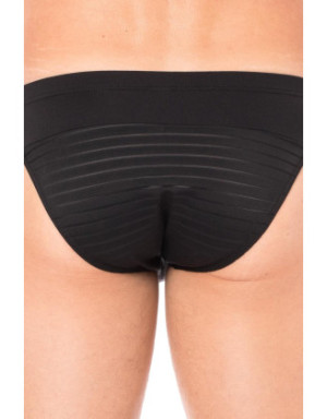 Slip noir rayé opaque et transparent