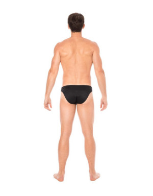 Slip noir rayé opaque et transparent