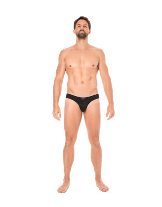 Slip noir rayé opaque et transparent
