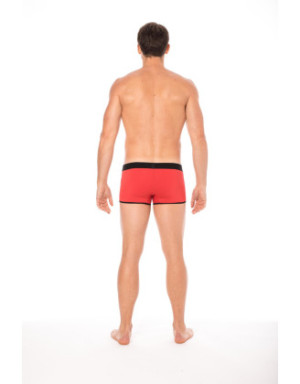 Mini-Pants rouge échancré avec zip