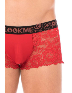 Boxer rouge en dentelle délicate