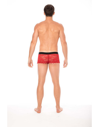 Boxer rouge en dentelle délicate