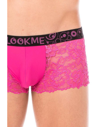 Boxer magenta en dentelle délicate