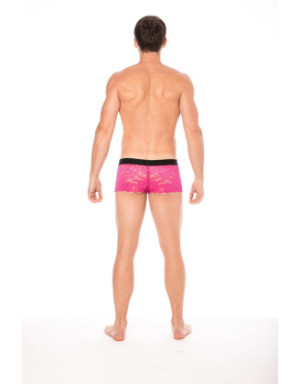 Boxer magenta en dentelle délicate