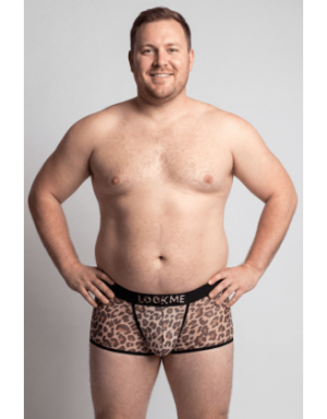 Boxer en résille imprimé léopard