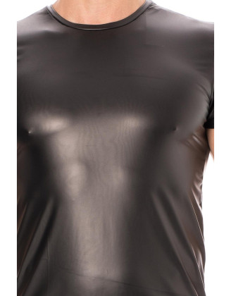 T-shirt simili cuir noir