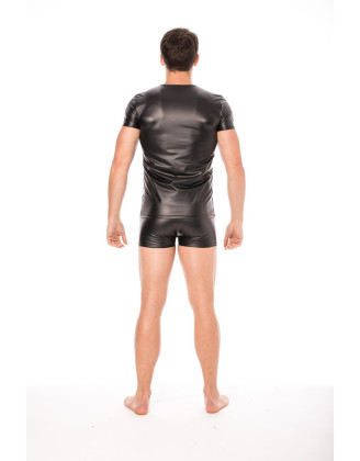 T-shirt simili cuir noir