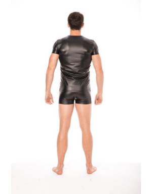 T-shirt simili cuir noir