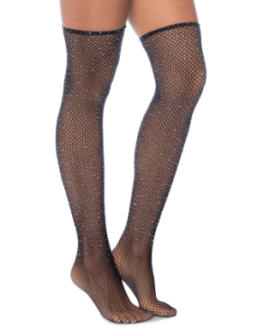 Bas résille noire avec strass