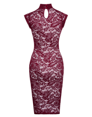 Robe moulante en dentelle rouge bordeaux - Cottelli