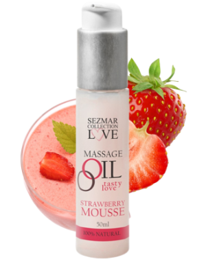 Huile de massage comestible mousse de fraise 50ml