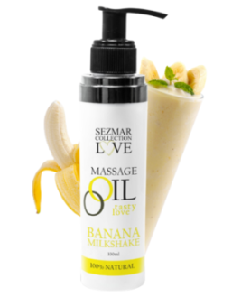 Huile de massage comestible milkshake banane 100ml 100% naturelle