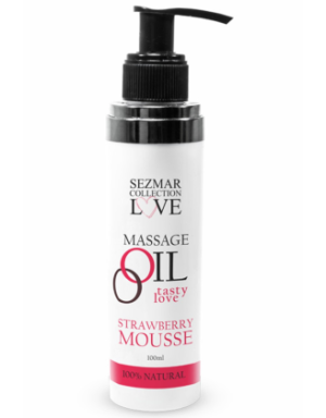 Huile de massage comestible mousse de fraise 100ml 100% naturelle