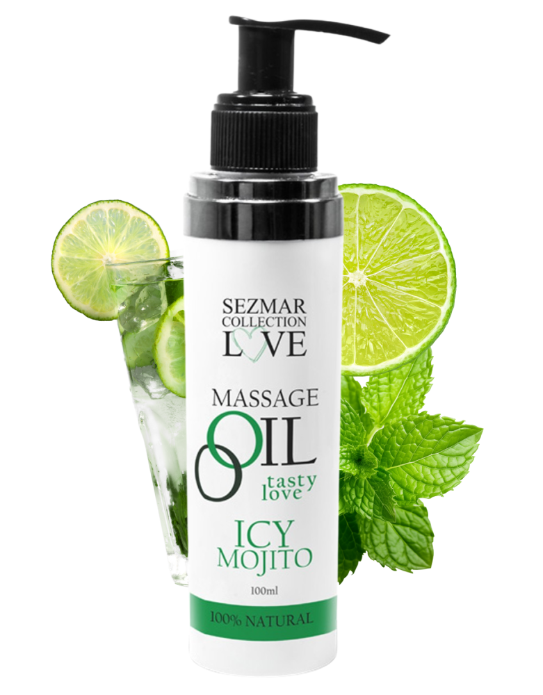 Huile de massage comestible mojito menthe 100ml 100% naturelle