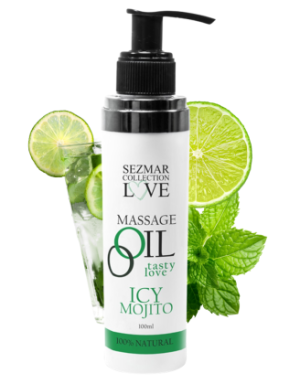 Huile de massage comestible mojito menthe 100ml 100% naturelle