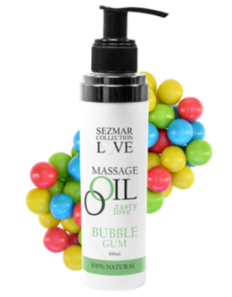 Huile de massage comestible bubble gum 100ml 100% naturelle
