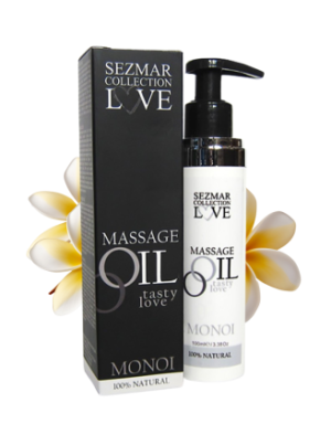 Huile de massage comestible 100% naturelle monoï 100ml