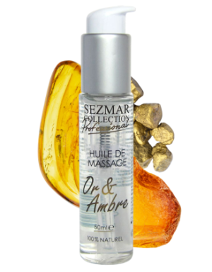 Huile de massage professionnelle Or & Ambre 100% naturelle 50 ml