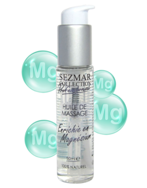 Huile de massage professionnelle Enrichie en Magnésium 100% naturelle 50 ml
