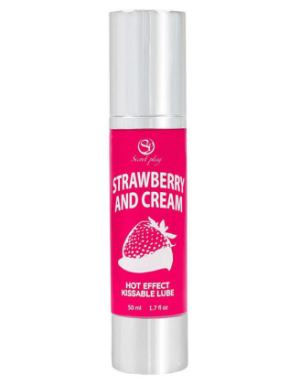 2 en 1 Lubrifiant et huile de massage fraise à la crème chauffant