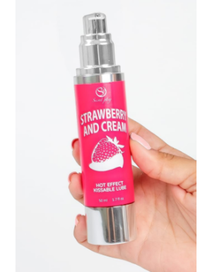 2 en 1 Lubrifiant et huile de massage fraise à la crème chauffant