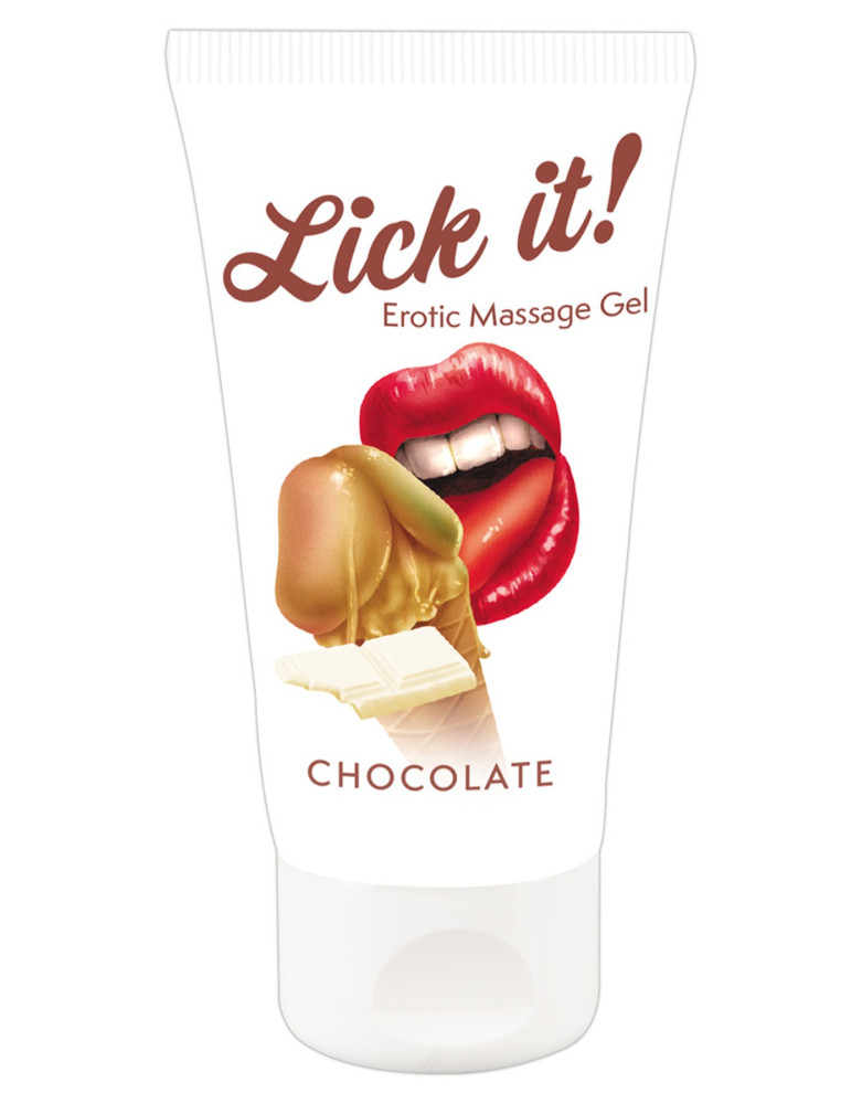 Lubrifiant et gel de massage végétalien comestible goût chocolat blanc 50ml
