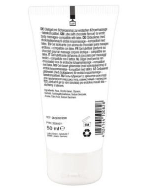 Lubrifiant et gel de massage végétalien comestible goût chocolat blanc 50ml