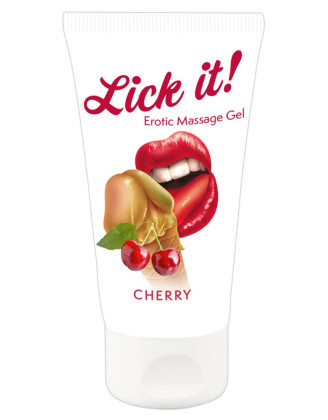 Lubrifiant et gel de massage végétalien comestible goût cerise 50ml