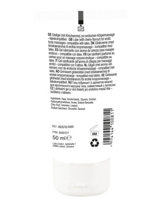 Lubrifiant et gel de massage végétalien comestible goût cerise 50ml