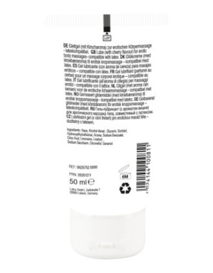 Lubrifiant et gel de massage végétalien comestible goût cerise 50ml