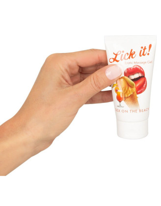 Lubrifiant et gel de massage végétalien comestible sex on the beach goût fruité  50ml