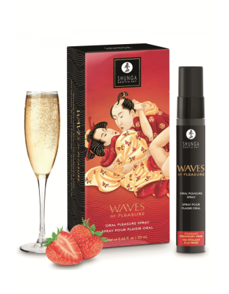 Spray pour plaisir oral saveur vin pétillant à la fraise 20 ml - Shunga