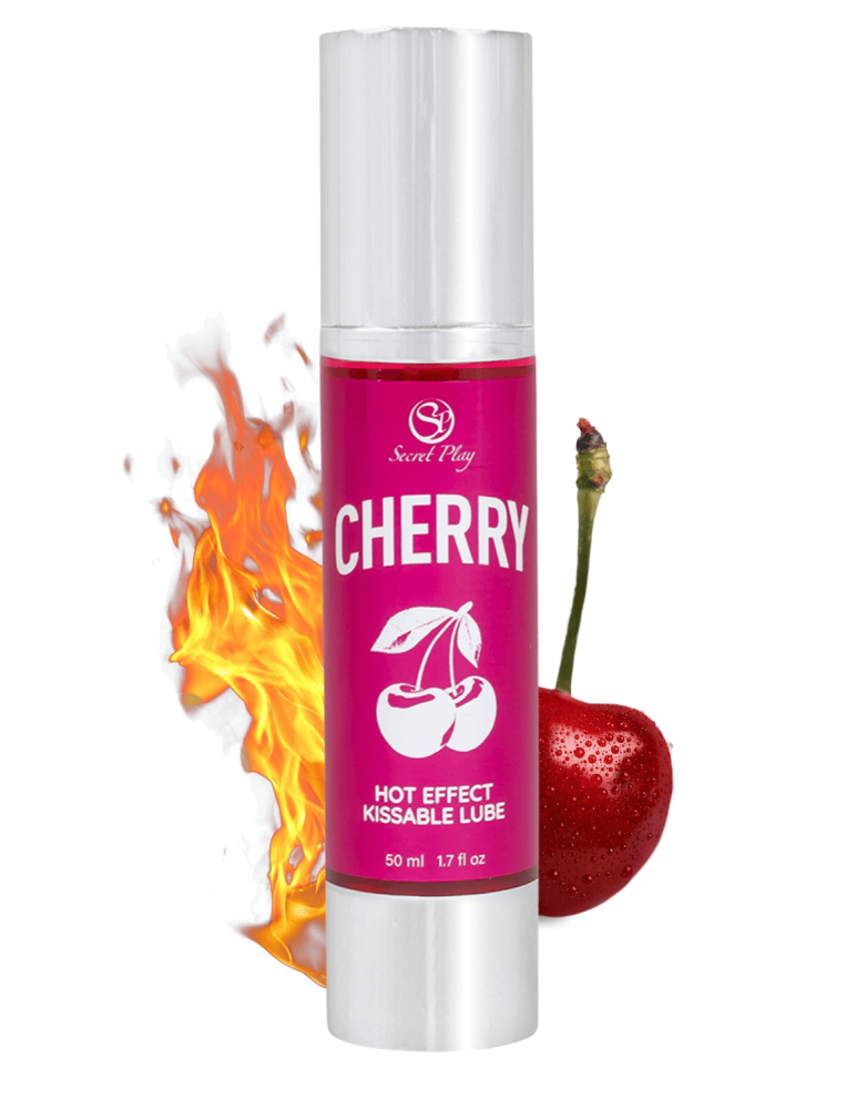2 en 1 Lubrifiant et huile de massage cerise chauffant