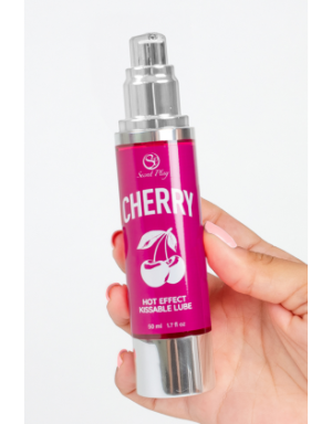 2 en 1 Lubrifiant et huile de massage cerise chauffant