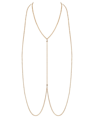 Chaîne de corps dorée avec strass