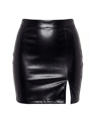 Jupe sexy courte noire wetlook Alessia