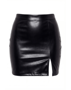 Jupe sexy courte noire wetlook Alessia