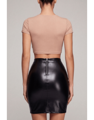 Jupe sexy longue noire wetlook Inaya