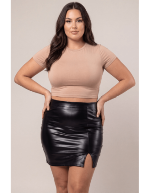 Jupe sexy longue noire wetlook Inaya