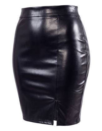 Jupe sexy longue noire wetlook Inaya